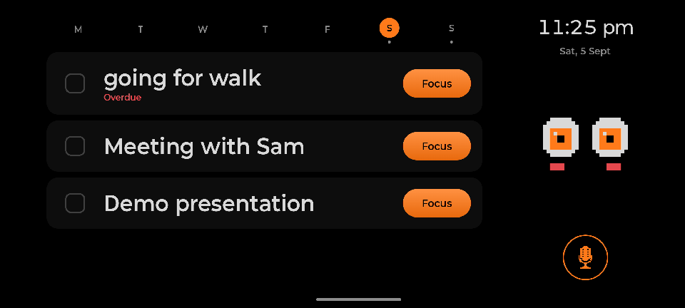 A real screenshot of Ishu's dashboard, taken from the dogfooding device
